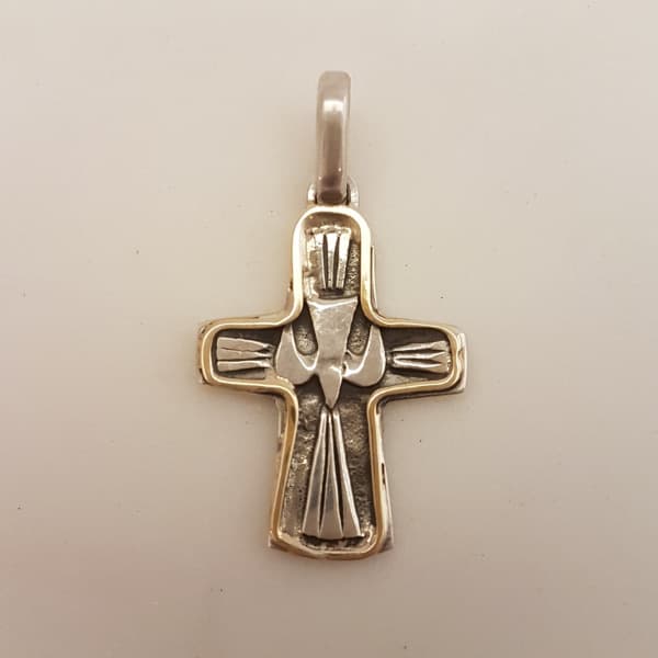 Cruz Espíritu Santo (plata y oro)