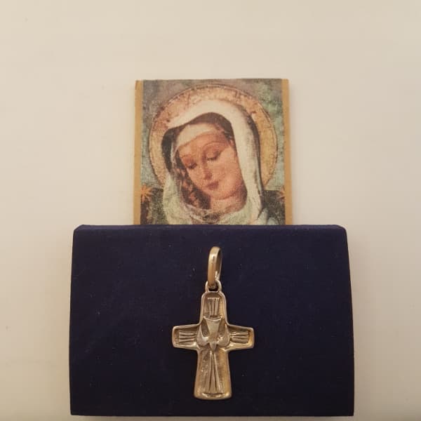 Cruz Espíritu Santo con paloma en Plata Mater