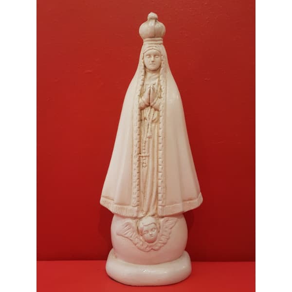 Imagen de la Virgen Aparecida en yeso monocromático, 23 a 28 cm