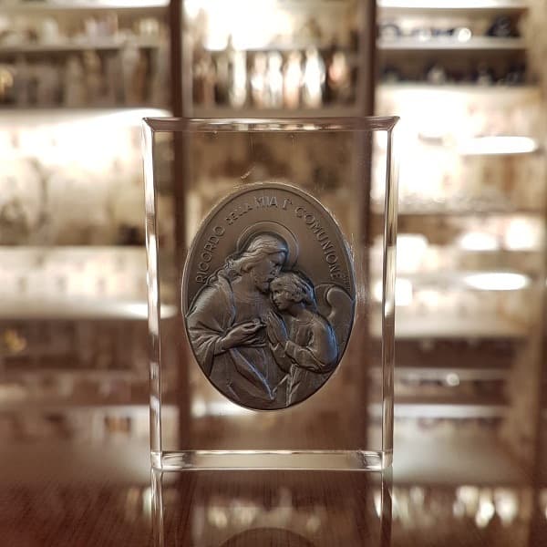 Acrílico con medalla oval Comunión, 70 x 70 mm