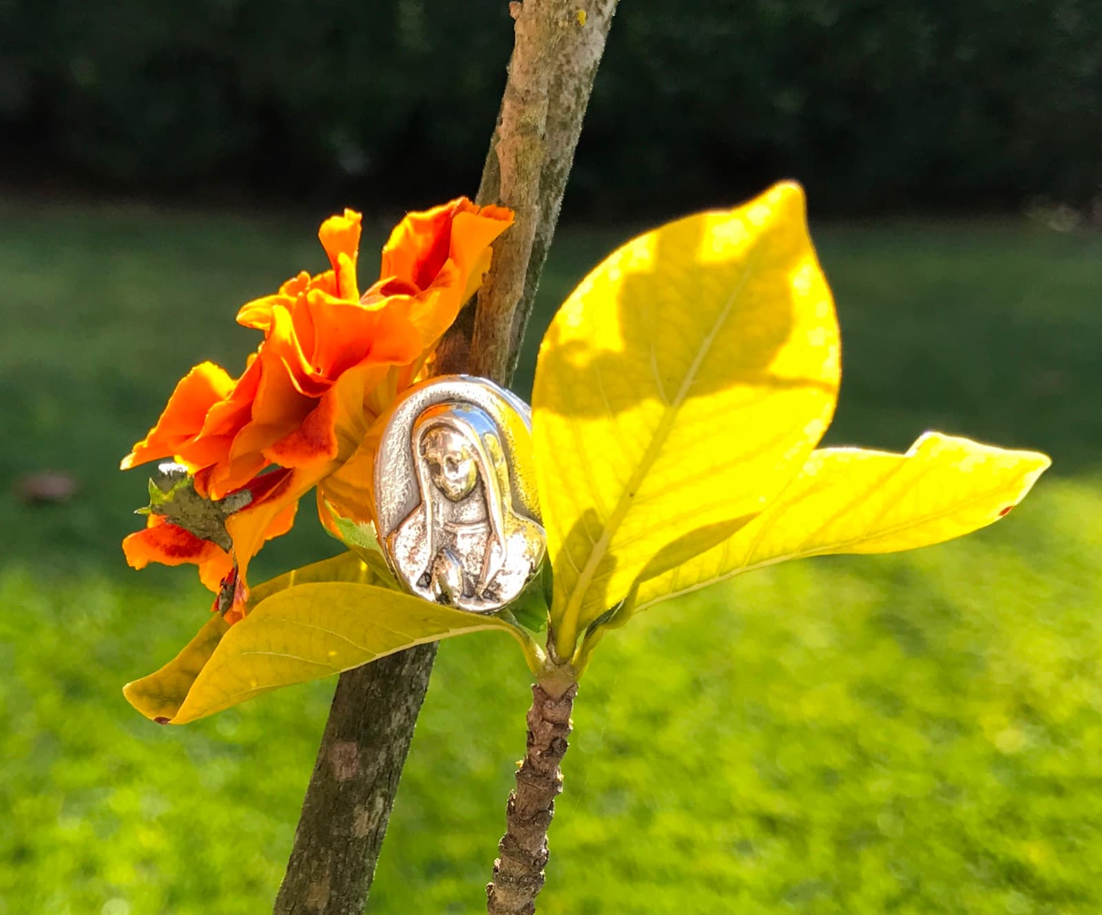 Anillo sello Virgen de Guadalupe en Plata Mater