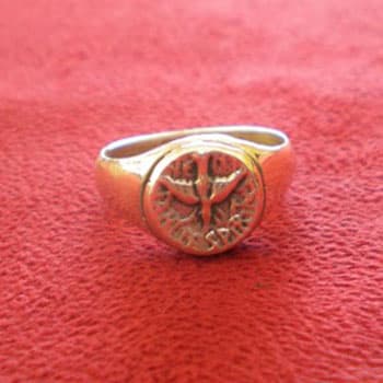 Anillo sello Espíritu Santo en Plata Mater