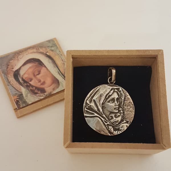 Medalla Madonnina en plata 900, 34 mm