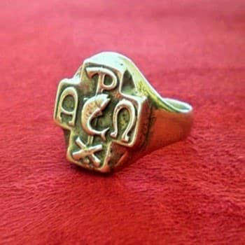 Anillo chico Cruz de los Primeros Cristianos en Plata Mater