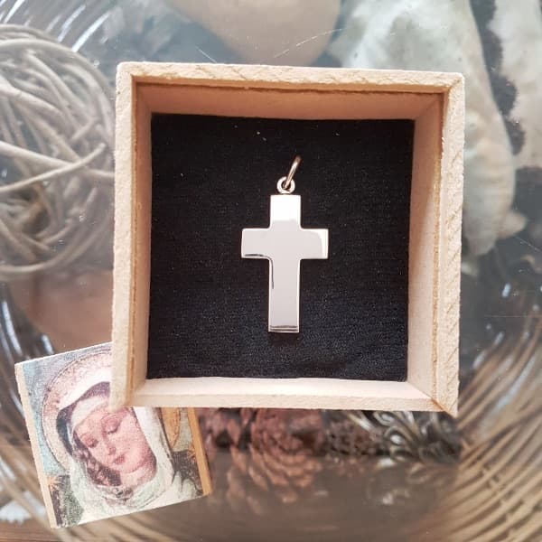 Cruz lisa plana (plata 900)