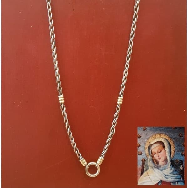 Collar tourbillon fino en plata y oro con argolla, número 1