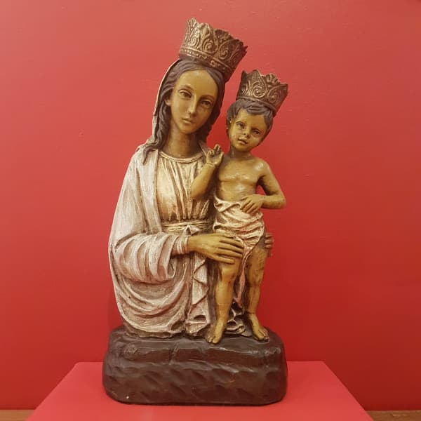 Virgen barroca Reina con el Niño (busto)