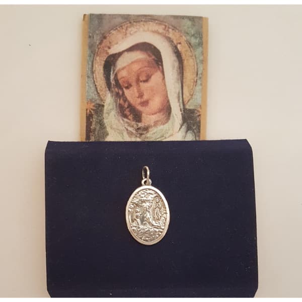 Medalla Virgen de Lourdes en Plata Mater, 20 mm