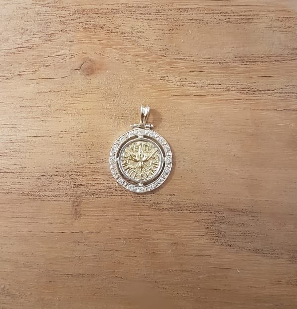 Virgen Niña, Espíritu Santo, San Benito (Plata, oro y cubic)