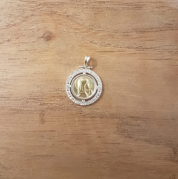 Virgen Niña, Espíritu Santo, San Benito (Plata, oro y cubic)